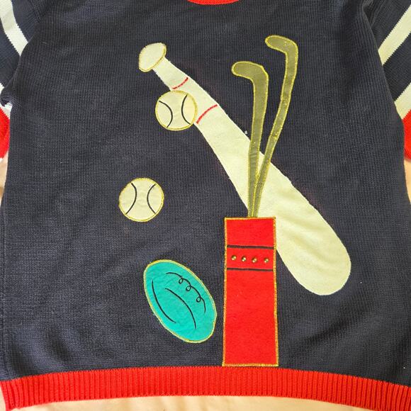 Lilly of California Womens Vintage 70s Deadstock Preppy Old Money Golf Sweater L - Picture 3 of 11